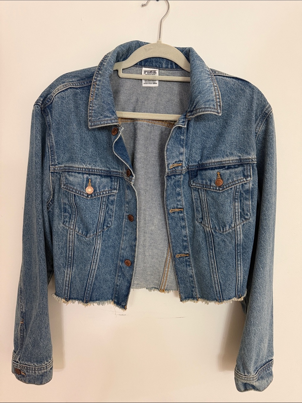 PINK Victoria's Secret Light Blue Denim Jacket